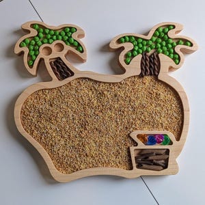 Sensory play tray, island tray, wood sensory boards, creative learning toys, montessori kids toys, island tray for sensory play