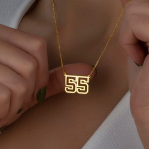 Custom Number Necklace - Personalized Number Necklace - Silver Number Necklace - Lucky Number Necklace -valentine&#39;s day gift