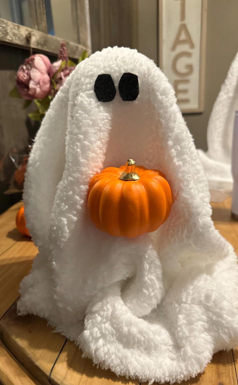 Handmade Ghost With Pumpkin - Etsy