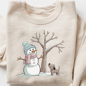 Christmas Snowman Sweatshirt, Christmas Sweater, Snowman Tree Shirt, Snowman T-Shirt, Funny Christmas Gift, Christmas Shirts For Women