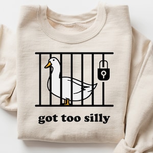 Comfort  Silly Goose Shirt, Got Too Silly T-Shirt, Cozy Goose Crewneck, Aesthetic Woman Sweatshirt, Silly Goose Hoodie