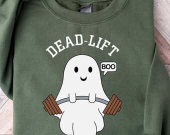 Dead-Lift Sweatshirt, Ghost Deadlift Tshirt, Funny Ghost Hoodie, Gym Bro Shirts, Halloween Gym Sweatshirt, Halloween Gift For Gym Lover