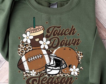 Sudadera Touch Down Season, camiseta para el día del juego para mamá, suéter para mamá de fútbol, regalo de la temporada de fútbol de otoño, camiseta de fútbol americano, camiseta deportiva para mamá