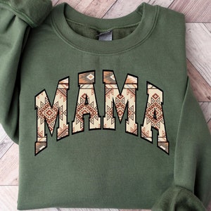 Western Cowboy Mama Sweatshirt, Mom To Be Tshirt, Howdy Mom Gift, Western Pattern Mama Sweater, Western Mama Crewneck, Mom Boho Shirt