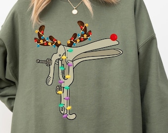 Reindeer Speculum Nurse Shirt, Funny Christmas Nurse Sweatshirt, Christmas Sweater For Nurse, Funny OBGYN Nurse Sweater, Nursing Xmas Shirt