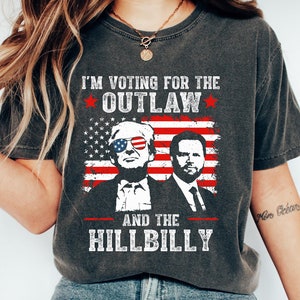 Ridin With The Outlaw And The Hillbilly Trump Shirt, 2024 Election Conservative Political Republican Sweater, Trump Supporter Sweatshirt