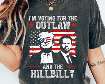 Ridin With The Outlaw And The Hillbilly Trump Shirt, 2024 Election Conservative Political Republican Sweater, Trump Supporter Sweatshirt