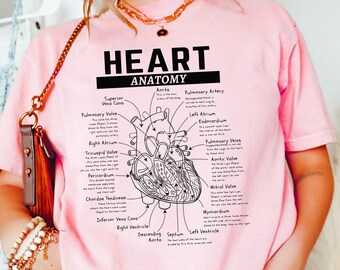 Retro Heart Anatomy CVICU Nurse T-Shirt, Cardiac Nurse Shirt, Nurse Sweatshirt, Cardiac Nurse, Cardiology Shirt, Cardiac Sonographer Tee