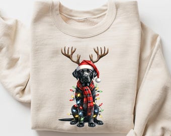 Christmas Black Labrador Sweatshirt, Christmas Dog Shirt, Black Labrador Tshirt, Black Labrador Mom Tee, Dog Lover Gift, Holiday Dog Sweater