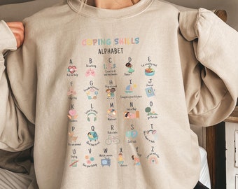 Coping Skills Alpabet Sweatshirt, Sped Teacher Tshirt, School Counselor T-Shirt, Social Worker Outfit, Special Education Teacher Outfit