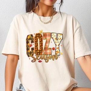 Comfort Cozy Season Shirt, Fall Vibes Tshirt, Preppy Women's Fall Tee, Fall Time Gift, Thanksgiving Cozy Sweatshirt, Autumn Fall Graphic Tee
