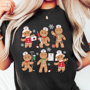 Christmas Gingerbread Nurse Shirt, Christmas Nursing Sweatshirt, Christmas Gifts For Nurses, Holiday Nurse Sweater, Christmas Nurse Tshirt
