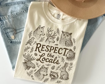 Comfort Colors® Nationalpark-Shirt, respektieren die Einheimischen Tshirt, Camping T-Shirt, Geschenk für Camping-Liebhaber, Wildtiere Top, Damen Natur Shirt