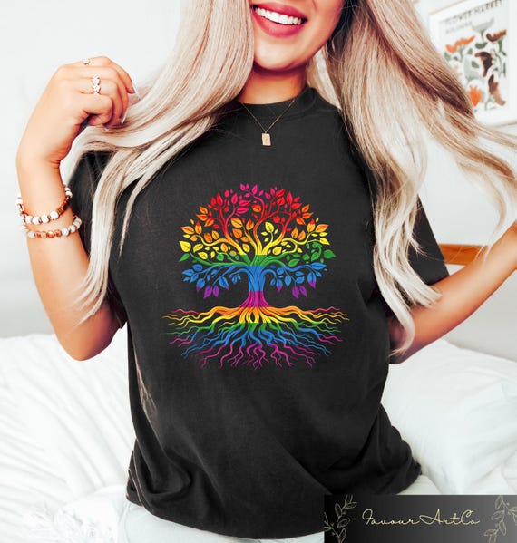Retro Comfort LGBTQ Shirt, Pride Tree Of Life T-shirt, Queer Pride Crewneck, Pride Month Gift, Social Justice Tee, Equal Rights Crewneck