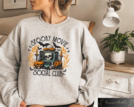 Spooky Movie Club Sweatshirt, Halloween Horror Shirt, Spooky Season Sweater, Horror Movie Lover Gift, Halloween Crewneck, Halloween Apparel