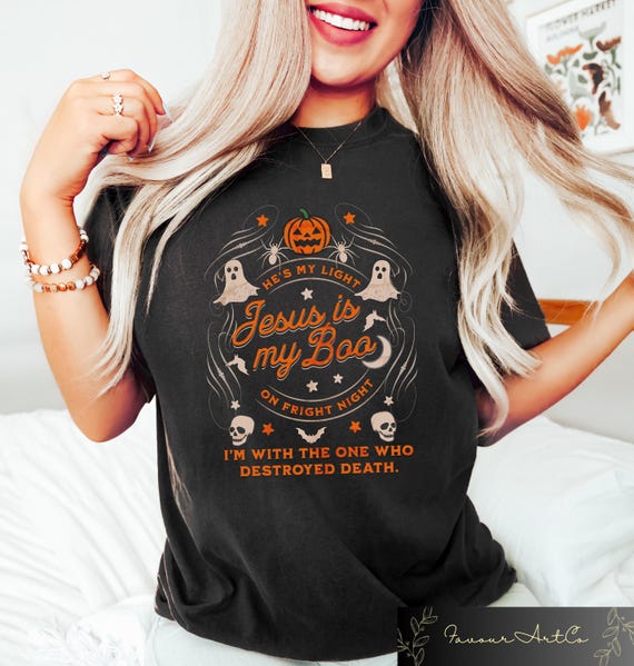 Jesus Is My Boo Shirt, Christian Halloween T Shirt, He Is My Light Fright Night Shirt, Funny Faith Fall Shirt, Halloween Christian Gift