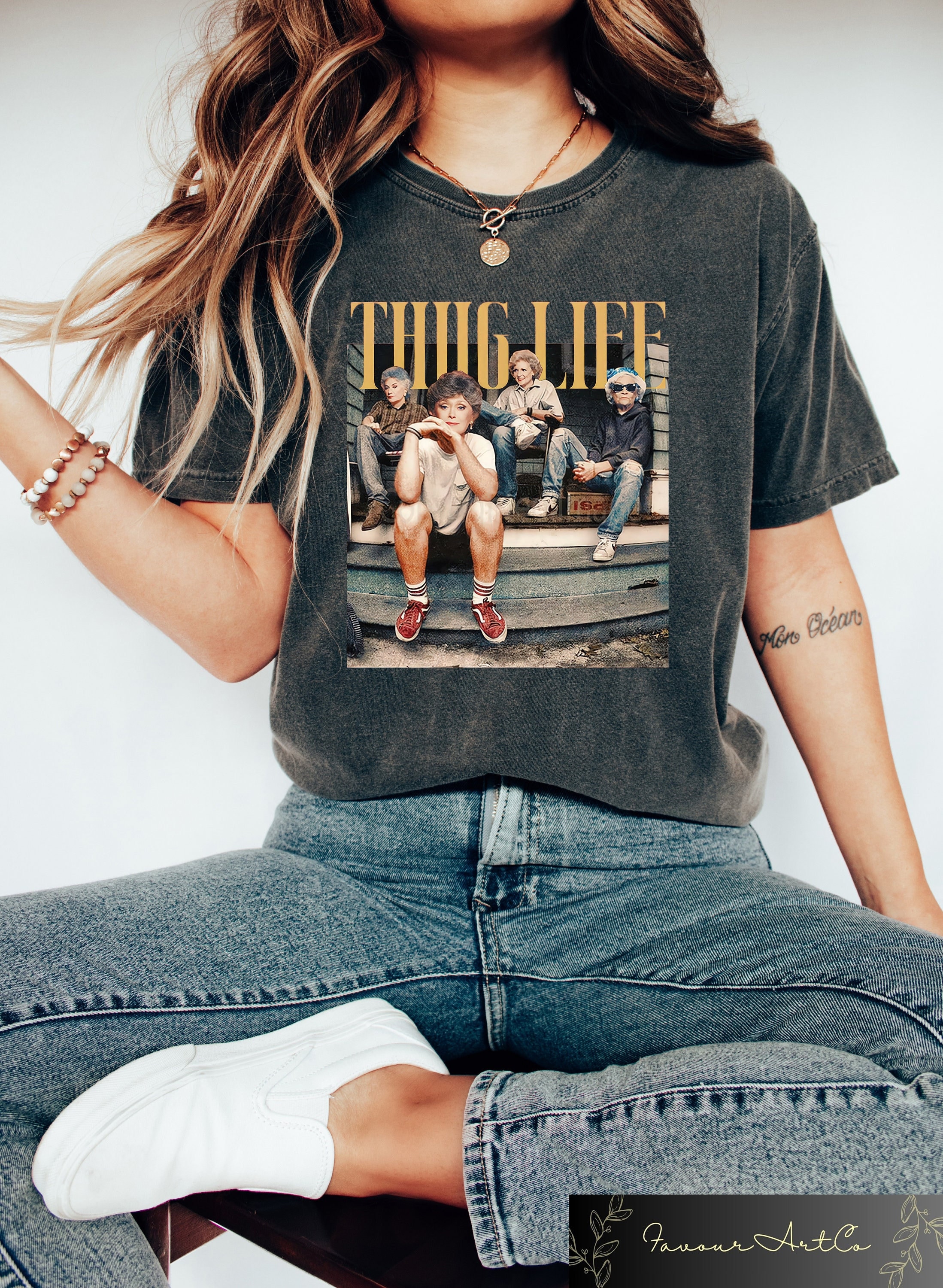 Golden Girls Thug Life Comfort Colors Shirt, The Golden Girls Fan Shirt, Golden Girls Lover Gift, 80s TV Sitcom, Shirt For Women