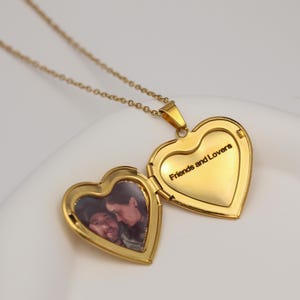 Gold Heart Locket, Pearl Lockets, Vintage Locket Necklace, Couple，Perfect Anniversary Gift, Personalized gift for her, Valentine&#39;s Day Gifts