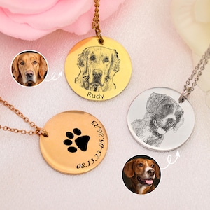 Benutzerdefinierte Lasergravur Katzenhalskette mit Foto oder Namen, personalisierte Haustierhalskette, Gedenkschmuck kundenspezifische Geschenke für Hundemutter