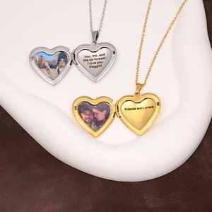18K Vintage custom photo Locket Necklace with Photo, Heart Locket Necklace With Photo, Locket Necklace,Custom Photo Keepsake,Engraved Locket