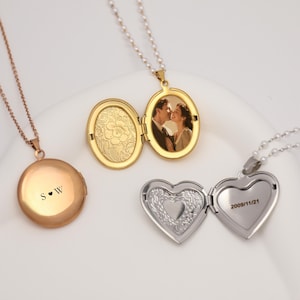 18K Customize photo Locket Necklace with Photo, Heart Locket Necklace With Photo, Locket Necklace, Personalized gift for her, mom gift