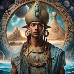 Rare Egyptian male king Neb Djinn Djinn power  wishes desires Power ,  plus Charged Digital Artwork