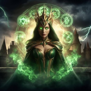 Female Alya Djinn Spirit Companion  Enchantress  Soreceress Nymph Protection, Mystical Power, Alluring Binding, Powerful Spirit