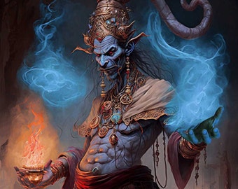 Wish Granting Genie of Anubis, Wealth and Power, Digital Artwork (PDF)