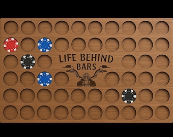 Poker Chip Display Holder – Life Behind Bars – Motorcycle Gift – Gift for Dad – Poker Chip Organizer – Man Cave Decor