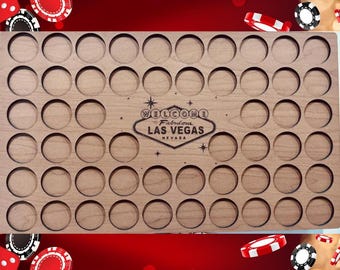 Poker Chip Display Holder – Las Vegas Casino Style – Poker Chip Organizer – Man Cave Decor – Gift for Dad – Gambler Gift