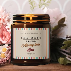 Best Friend Personalized Name Scented Soy Candle, Custom Best Friend Gift, Friendship Gift, Friend Birthday Gift, Bridesmaid, Mother&#39;s Day