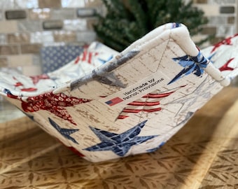 Bowl Cozy, Microwaveable, Hot Foods, Cold Foods, Patriotic Cozies, Bowl Holder, Star