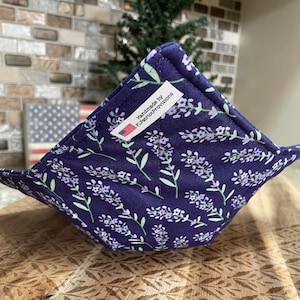 Bowl Cozy, Microwaveable, For Hot or Cold Foods, Patriotic Cozies, Bowl Holder, Pot Holder, USA, America, Flowers