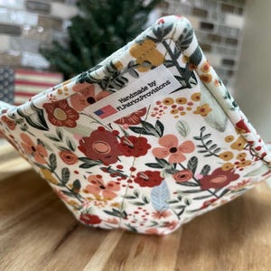 Bowl & Plate Cozy, Microwaveable, For Hot or Cold Foods, Wildflowers