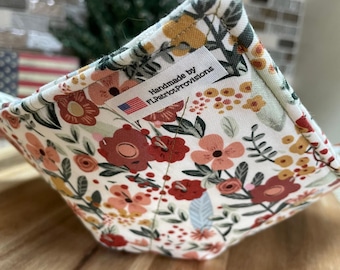 Bowl Cozy, Plate Cozy, Microwaveable, For Hot or Cold Foods, Bowl Holder, Plate Holder, Pot Holder, Made in America, USA, Wildflowers