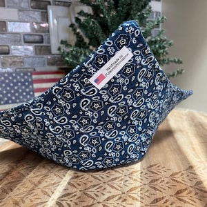 Bowl Cozy, Microwaveable, For Hot or Cold Foods, Patriotic Cozies, Bowl Holder, Pot Holder, USA, America, Paisley