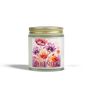 Serenity Aromatherapy Candle, Floral Scented Gift, Relaxation Decor, Self-Care Essential, Mindfulness Candle