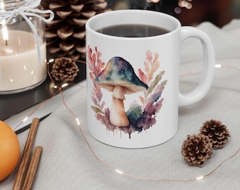 Mushroom Design Coffee Mug: Wild and Free Ceramic Tea Cup