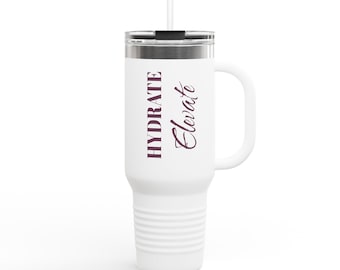 40oz Insulated Travel Mug with Straw: Stainless Steel Coffee Tumbler