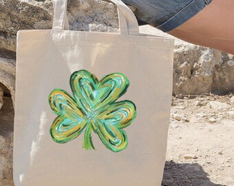 Bolsa de mano para el día de San Patricio, bolsa de mano con forma de trébol, regalo de la suerte, regalo del día de San Patricio, día de San Patricio, bolsa de mano para el día de San Patricio, bolsa de mano reutilizable