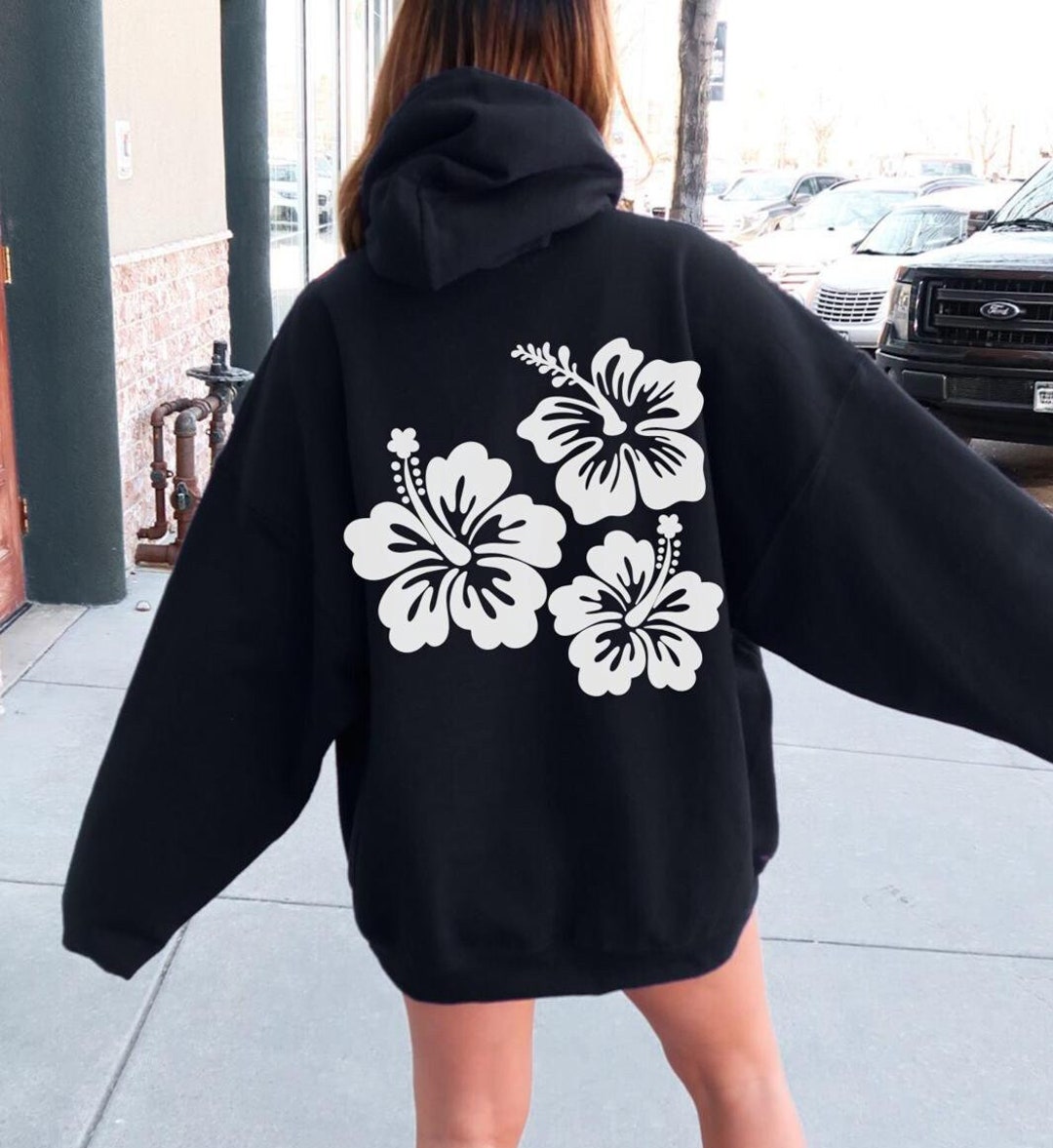 Tropical Hibiscus Flower Print Men's Hoodie