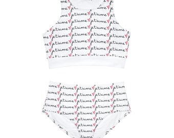 Sportlicher Bikini-Badeanzug - je t'aime mes I love you - Bademode - Beachwear - Pool Party - Sommer