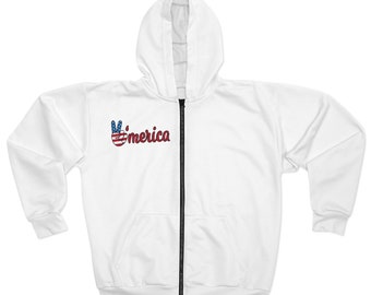 America Love unisex hoodie met rits