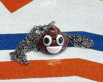 Polymer Clay Poop Emoji Necklace (Small)