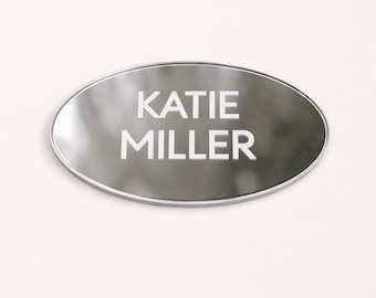 Silver Mirror Reserved Seat Tags | Wedding Name Plates | Reserved Seating Sign | Custom Place Card