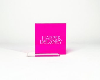 Pink Fluorescent Place Cards | Neon Acrylic Seating Cards for Weddings and Parties