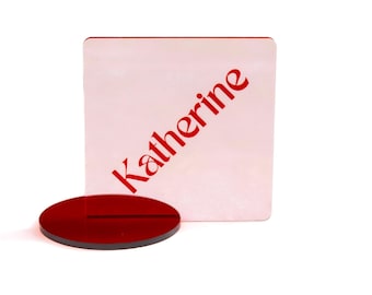 Rose Pink Acrylic Place Cards | Personalized Wedding, Event Decor