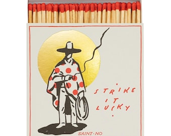Square Matchbox - Archivist Gallery | The Cowboy "Strike It Lucky" - Luxury Matches for Candles & Gifts