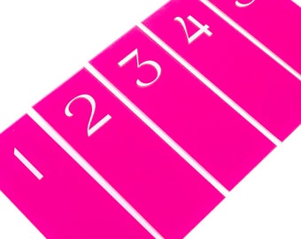 PINK GLOW FLUORESCENT Table Numbers