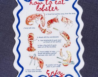 Lobster How-To Sign: Coastal Party Decor